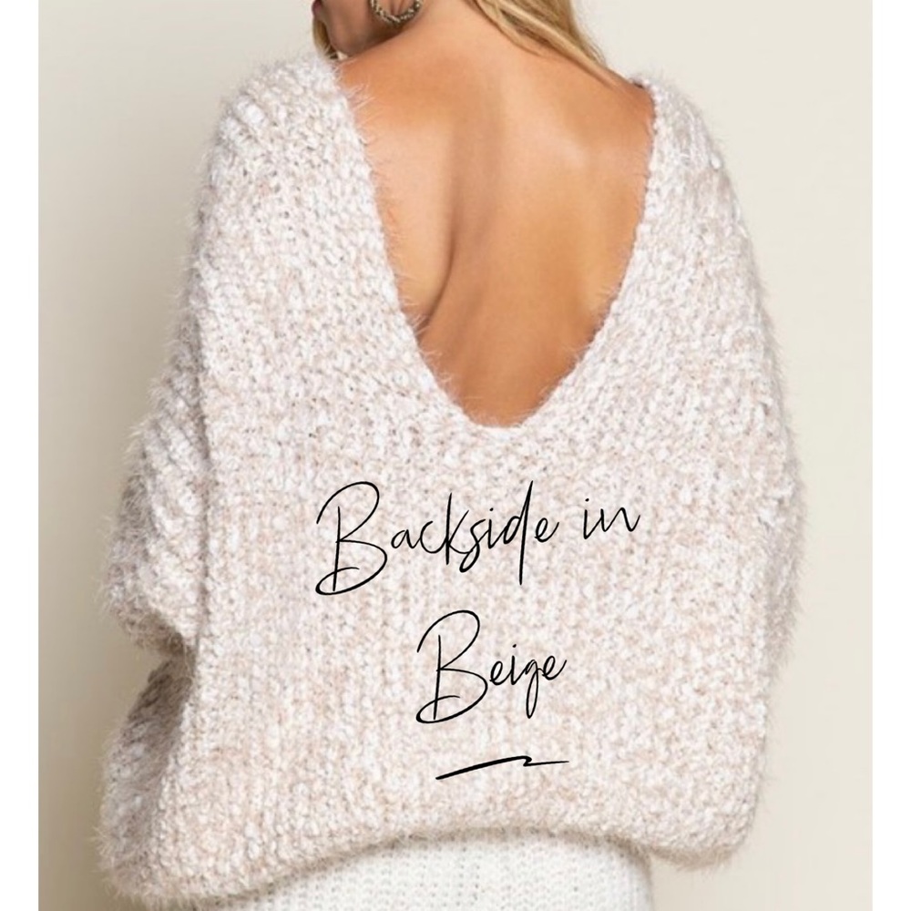 SOLD OUT Oversized Cream Softest Eyelash Pullover Sweater - Picture 4 of 4